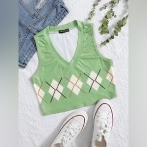 Argyle Print Tank Top